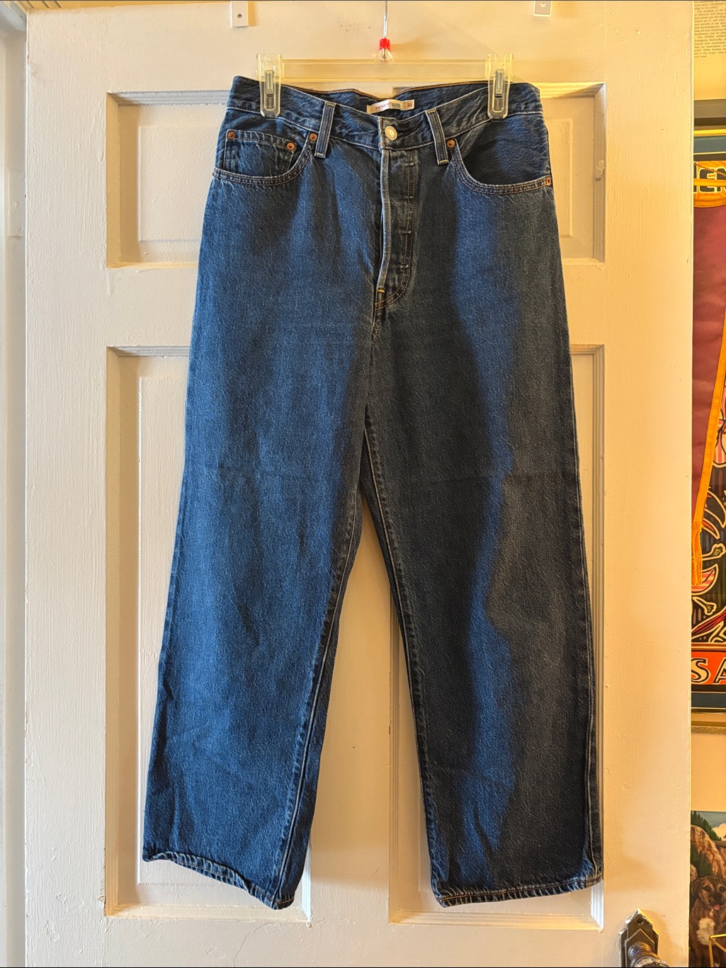 Levis Ribcage Straight Blue StraightLeg Jeans Levis Ribcage Straight Blue StraightLeg Jeans